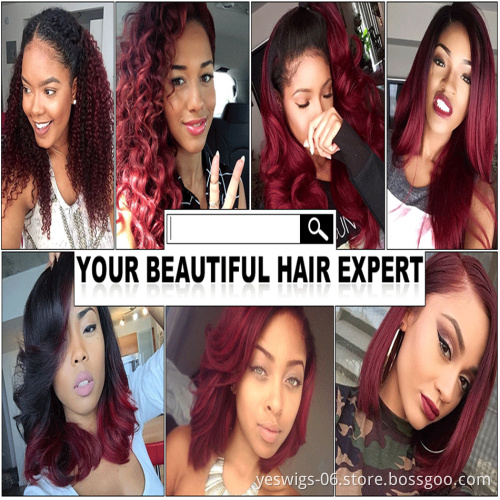 Wholesale YesWigs Brazilian Virgin Straight Human Hair Frontal Wig 13*4 Lace Front Wig  Popular Color 99J
